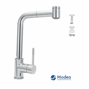 Μπαταρία πάγκου MODEA LINE PULL OUT Dual jet chrome