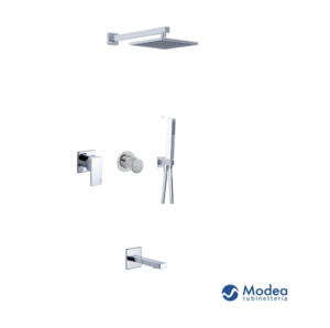 Σετ εντοιχισμού ντουζιέρας MODEA PIETRA Chrome με 3 εξόδους