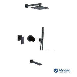 Σετ εντοιχισμού ντουζιέρας MODEA PIETRA Black matt με 3 εξόδους