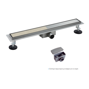 Γραμμικό σιφώνι ντουζιέρας VIOSPIRAL FULL INOX με κόφτρα για τις οσμές
